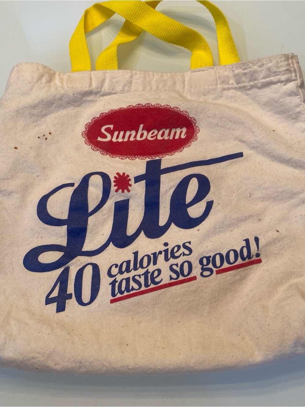 Vintage 1970s Sunbeam Lite Bread Promotional Canvas Tote